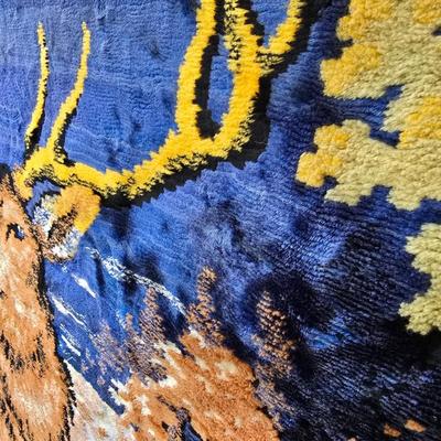Large Antique velvet wall hanging Elk tapestry
