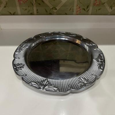 LENOX Matelasse Large Round Aluminum Holloware Tray