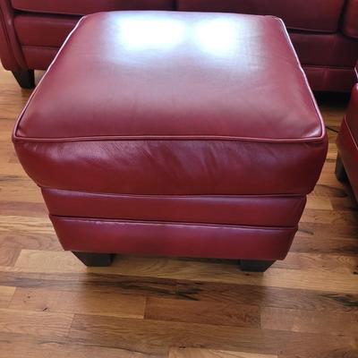 Smith Brothers Red Leather Sectional Couch (LR-EL)
