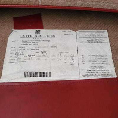 Smith Brothers Red Leather Sectional Couch (LR-EL)