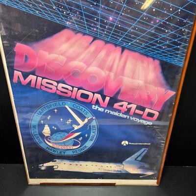 Discovery Mission 41-D poster and NASA book