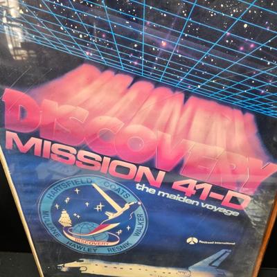 Discovery Mission 41-D poster and NASA book