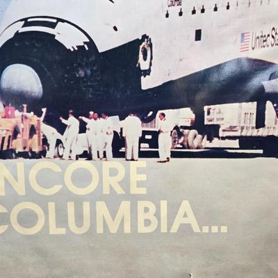 RARE! Encore Columbia space shuttle poster