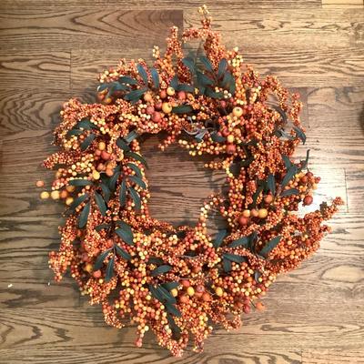 A699 Balsam Hill Orange Berry Wreath