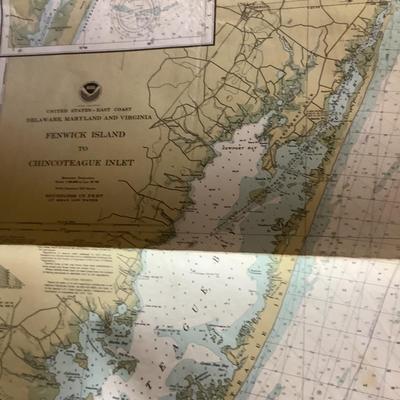 UBL775 Large Lot of Nautical Charts/Maps NY, Martha’s Vineyard, Chesapeake Bay