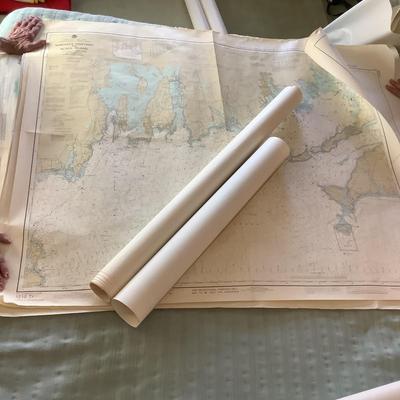 UBL775 Large Lot of Nautical Charts/Maps NY, Martha’s Vineyard, Chesapeake Bay