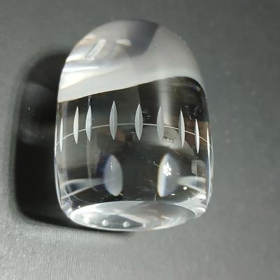 Vintage Hadeland Inuit Eskimo Crystal Glass Paperweight