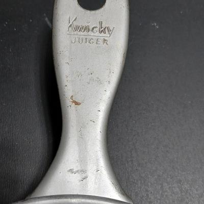 Two aluminum Juice reamers - Kwicky Juicer - Quam-Nichols Co.