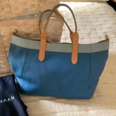 M788 Two Toned Blue COLE HAAN Leather Handbag