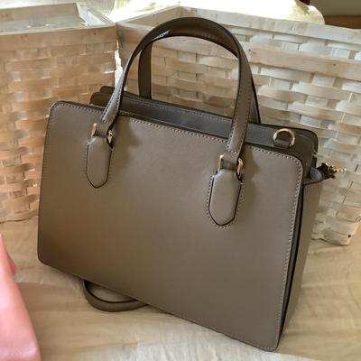 UBR789 New Grey KATE SPADE Leather Handbag