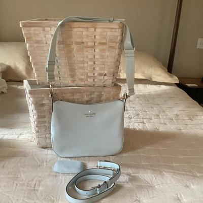 M792 Ladies Light Blue KATE SPADE Handbag with Canvas Strap and Dust Cover