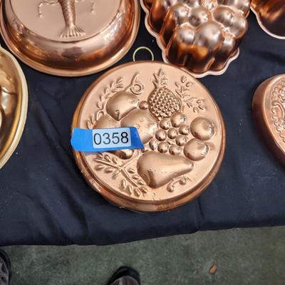 Copper Fruit Jello Mold Collection Kitchen Decor