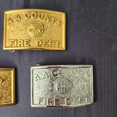Collection of Anne Arundel Fire Department Belt Buckles
