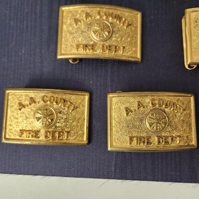 Collection of Anne Arundel Fire Department Belt Buckles