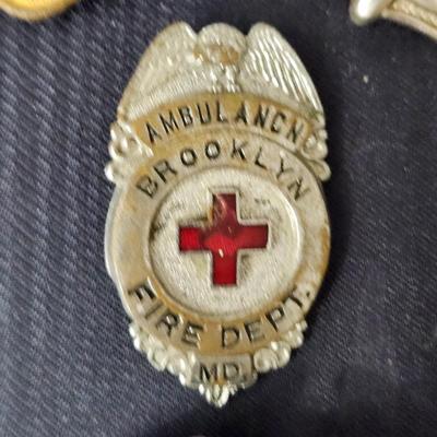 Collection of Baltimore Brooklyn Fire Department Badges Tie Clip