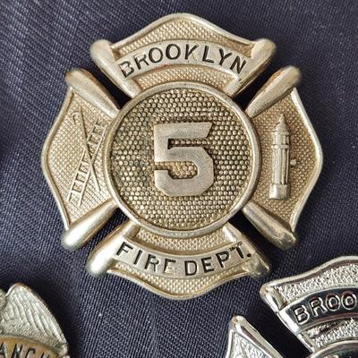 Collection of Baltimore Brooklyn Fire Department Badges Tie Clip