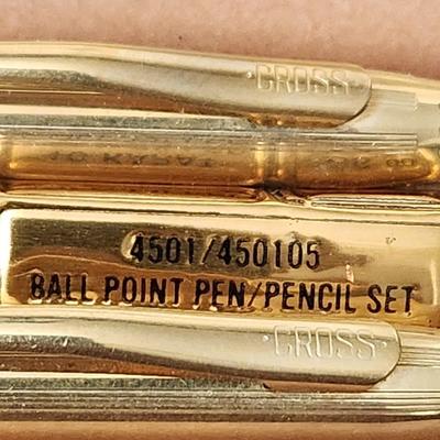 Cross Gold Filled Pen & Mechanical Pencil Set with Case & Booklet