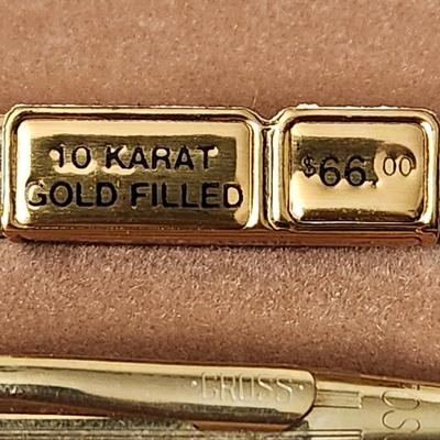 Cross Gold Filled Pen & Mechanical Pencil Set with Case & Booklet