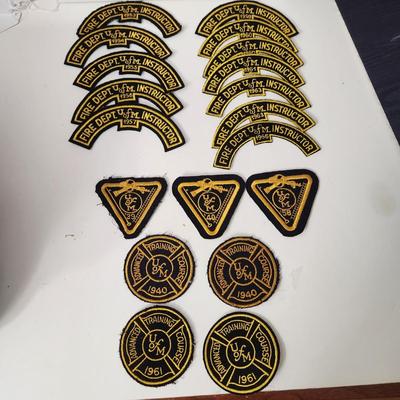 Lot of 19 Vintage University of Maryland Fire Department Instructor Advance Traning Patches 1940 1950's 1960's