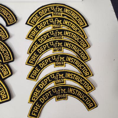 Lot of 19 Vintage University of Maryland Fire Department Instructor Advance Traning Patches 1940 1950's 1960's