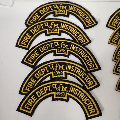 Lot of 19 Vintage University of Maryland Fire Department Instructor Advance Traning Patches 1940 1950's 1960's