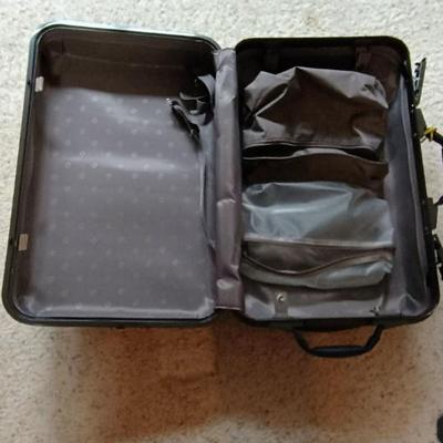 SMALLER SAMSONITE SUITCASE AND 2 SOFT BAGS PLUS NAME TAGS