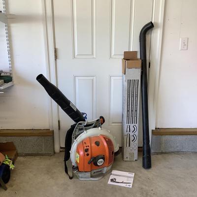 G806 STIHL Backpack Blower with Rain Gutter Attachments