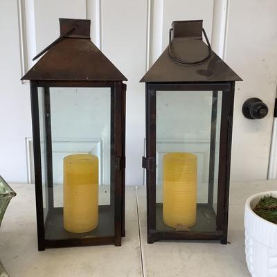 G895 Lot of Outdoor Lanterns and Flower Pots