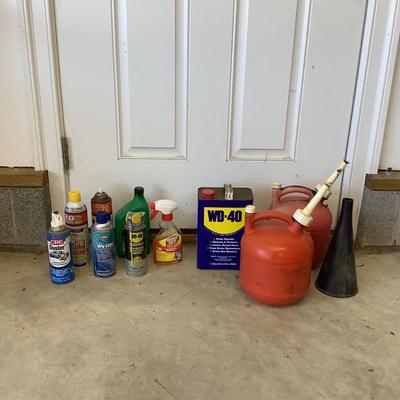 G917 Lot of Chemicals and 1-Gal Gasoline Containers
