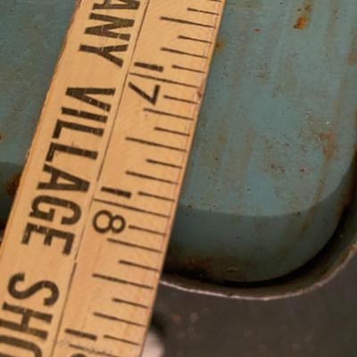 Vintage utility retro mid century modern metal rolling CART, Green