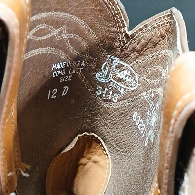 Men's size 12D Justin leather cowboy boots