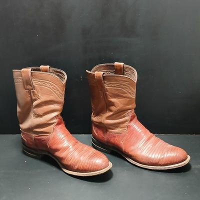 Men's size 12D Justin leather cowboy boots