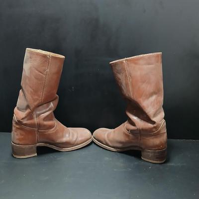 Men's FRYE Size 12 leather cowboy boots with Goodyear heel