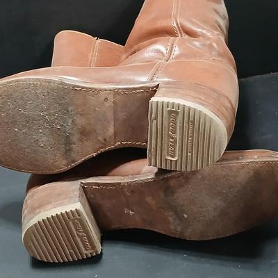 Men's FRYE Size 12 leather cowboy boots with Goodyear heel