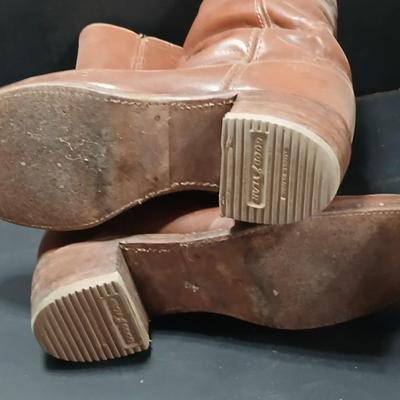 Men's FRYE Size 12 leather cowboy boots with Goodyear heel