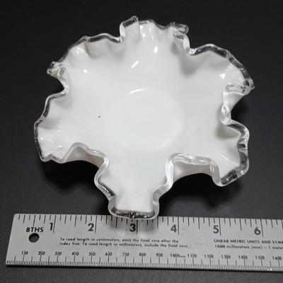 Fenton SILVER CREST Milk Glass Round Double-Crimped Bowl