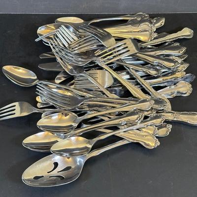 LOT 158K: Large Collection Of Silver Plate & Stainless Flatware