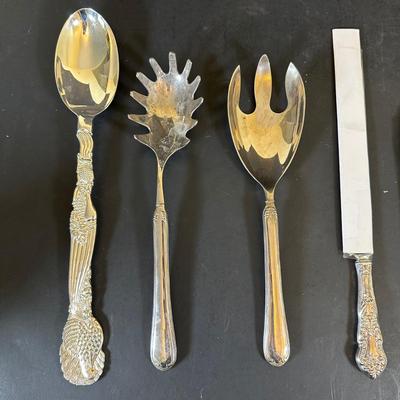 LOT 158K: Large Collection Of Silver Plate & Stainless Flatware
