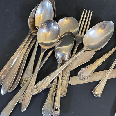 LOT 158K: Large Collection Of Silver Plate & Stainless Flatware