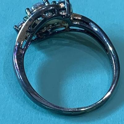 Sterling Estate Ring - CZ Stones - Size 10.5