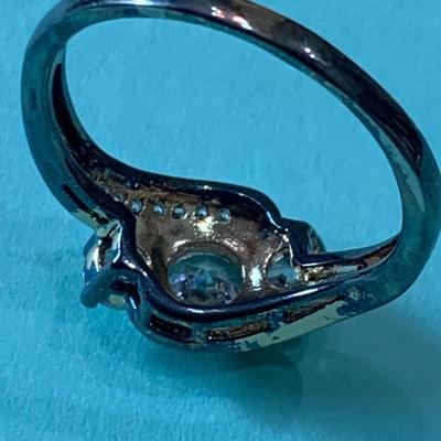Sterling Estate Ring - CZ Stones - Size 10.5