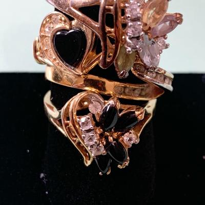 FOUR Costume Jewelry Rings - Sizes 9 & 10