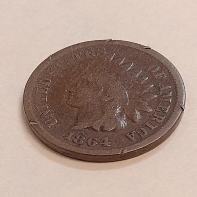 1864 U. S. Mint Indian Head Penny Circulated (76A)