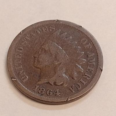 1864 U. S. Mint Indian Head Penny Circulated (76A)