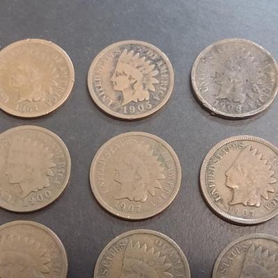 Set of Twenty-Four 1900-1909 U. S. Mint Indian Head Penny Circulated (78)