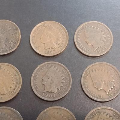 Set of Twenty-Four 1900-1909 U. S. Mint Indian Head Penny Circulated (78)