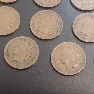 Set of Twenty-Four 1900-1909 U. S. Mint Indian Head Penny Circulated (78)