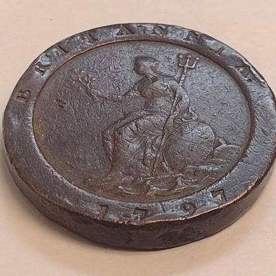 1797 Great Britain King George III Two-Pence Copper Cartwheel Coin (79)
