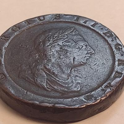 1797 Great Britain King George III Two-Pence Copper Cartwheel Coin (79)