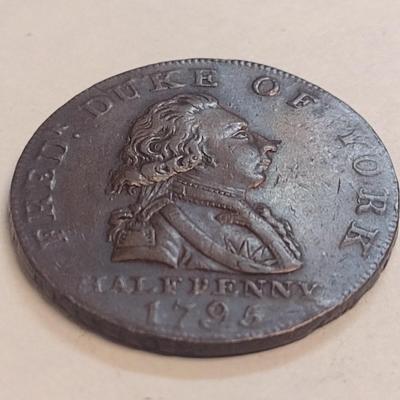 1796 British Condor Fred. of York Copper Half Penny Token (83)